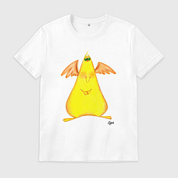 Футболка хлопковая мужская Что-то с крылышками, цвет: белый