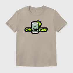 Футболка хлопковая мужская Gym and tonic, цвет: миндальный