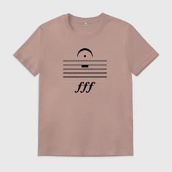 Футболка хлопковая мужская Ffff тишина чёрный, цвет: пыльно-розовый