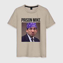 Футболка хлопковая мужская Prison mike Michael Scott - офис, цвет: миндальный