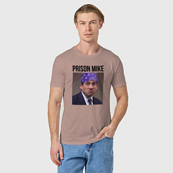 Футболка хлопковая мужская Prison mike Michael Scott - офис, цвет: пыльно-розовый — фото 2