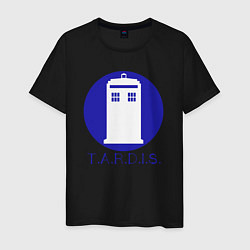 Футболка хлопковая мужская Blue tardis, цвет: черный