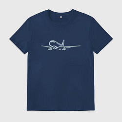 Футболка хлопковая мужская Sukhoi Superjet 100 цветной, цвет: тёмно-синий