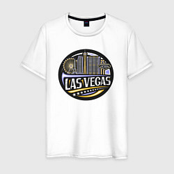 Футболка хлопковая мужская Las Vegas USA, цвет: белый