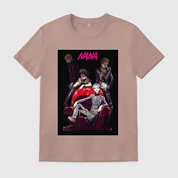 Футболка хлопковая мужская Нана Осаки группа, цвет: пыльно-розовый