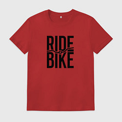 Футболка хлопковая мужская Black ride bike, цвет: красный