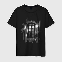 Футболка хлопковая мужская Tardis grey, цвет: черный