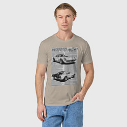 Футболка хлопковая мужская Chevrolet Corvette, цвет: миндальный — фото 2