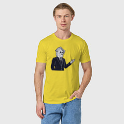 Футболка хлопковая мужская Человек скворечник, цвет: желтый — фото 2