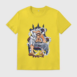 Футболка хлопковая мужская One piece дым smoke, цвет: желтый