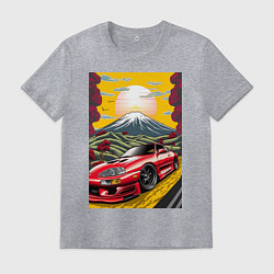 Футболка хлопковая мужская Toyota Supra jdm автомобиль, цвет: меланж