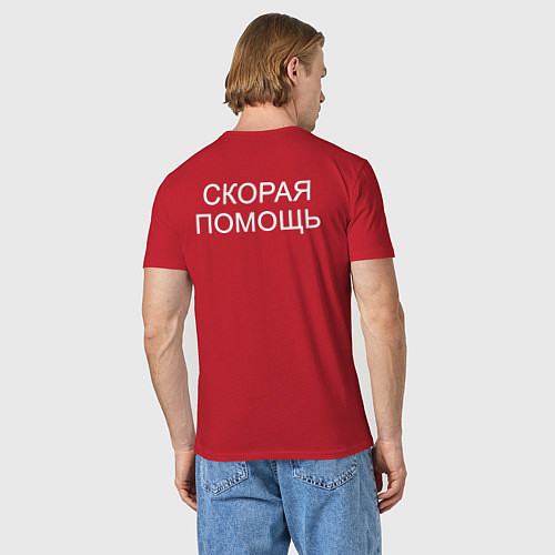Мужская футболка Скорая помощь - СМП / Красный – фото 4
