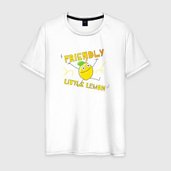 Футболка хлопковая мужская Friendly little lemon, цвет: белый