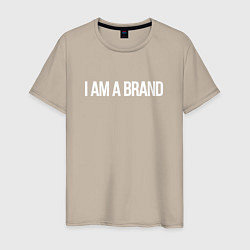 Футболка хлопковая мужская I am a brand, цвет: миндальный