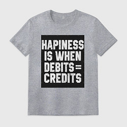 Футболка хлопковая мужская Счастье когда дебет сходиться с кредитом, цвет: меланж