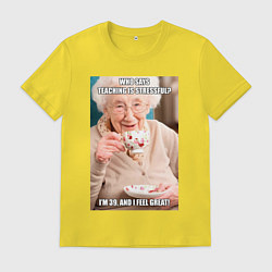 Футболка хлопковая мужская Учитель стресс, цвет: желтый