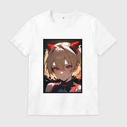 Футболка хлопковая мужская Аска из Евангелион, цвет: белый