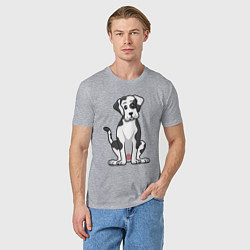 Футболка хлопковая мужская Милый дог, цвет: меланж — фото 2