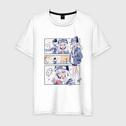 Футболка хлопковая мужская Ноно-тан Медуза не умеет плавать в ночи, цвет: белый