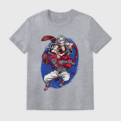 Футболка хлопковая мужская Клинок рассекающий демонов Акадза Даки Высшие Луны, цвет: меланж