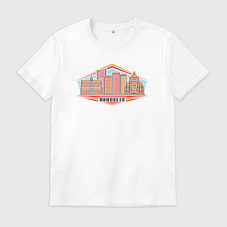 Футболка хлопковая мужская Бельгия - Брюссель, цвет: белый