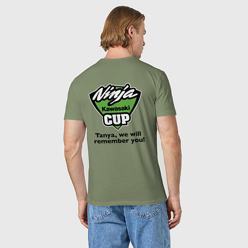 Мужская футболка Kawasaki ninja cup - memory / Авокадо – фото 4