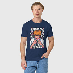 Футболка хлопковая мужская Человек-бензопила Denji язык, цвет: тёмно-синий — фото 2