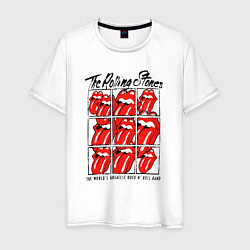 Футболка хлопковая мужская The Rolling Stones greatest band, цвет: белый
