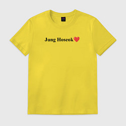 Футболка хлопковая мужская BTS Jung Ho-seok, цвет: желтый