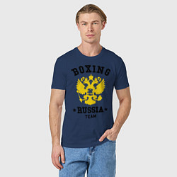 Футболка хлопковая мужская Boxing Russia Team, цвет: тёмно-синий — фото 2