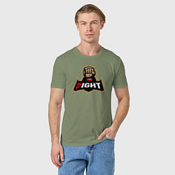 Футболка хлопковая мужская Night fight, цвет: авокадо — фото 2
