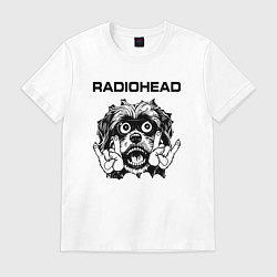 Футболка хлопковая мужская Radiohead - rock dog, цвет: белый