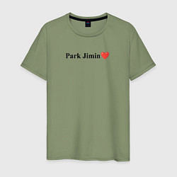Футболка хлопковая мужская BTS Park Jimin, цвет: авокадо