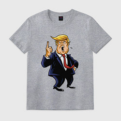 Футболка хлопковая мужская Злой Трамп, цвет: меланж