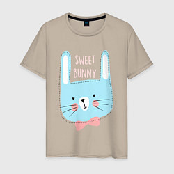 Футболка хлопковая мужская Sweet bunny, цвет: миндальный