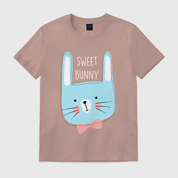Футболка хлопковая мужская Sweet bunny, цвет: пыльно-розовый