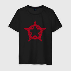 Футболка хлопковая мужская Red star USSR, цвет: черный