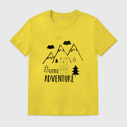 Футболка хлопковая мужская Маленькое приключение, цвет: желтый