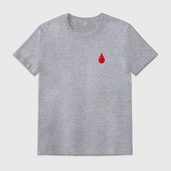 Футболка хлопковая мужская Группа крови: первая отрицательная, цвет: меланж