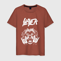 Футболка хлопковая мужская Slayer rock dog, цвет: кирпичный