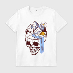 Футболка хлопковая мужская Dead camper, цвет: белый