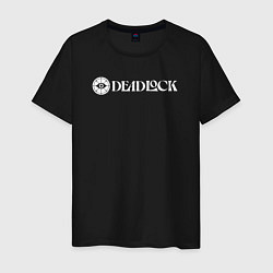 Футболка хлопковая мужская Deadlock white logo, цвет: черный