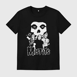 Футболка хлопковая мужская Misfits band rock, цвет: черный