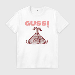 Мужская футболка Гусси - два гуся - в клетку