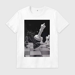 Футболка хлопковая мужская Шахматы эстетика, цвет: белый