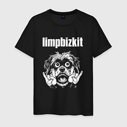 Футболка хлопковая мужская Limp Bizkit rock dog, цвет: черный