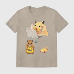 Мужская футболка Хомяки за работой - распорядок дня мем