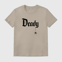 Футболка хлопковая мужская Deady - папа на хэллоуин, цвет: миндальный