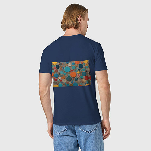 Мужская футболка Арт вариация терраццо / Тёмно-синий – фото 4