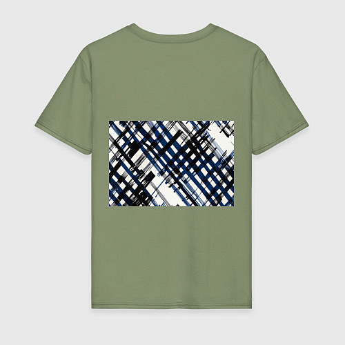 Мужская футболка Косая клетка бело-синяя / Авокадо – фото 2